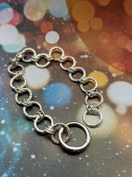 Sterling Silver Textured Chain Bracelet