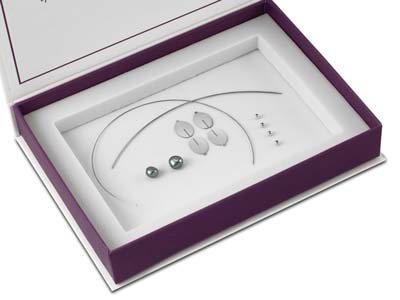 Argentium Silver Slotted Oval And  Pearl Earrings Kit